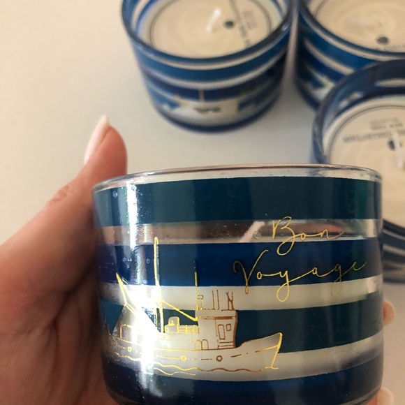 Set of 4 ‘Bon Voyage’ Ship Candles Rose Collection - Picture 3 of 3